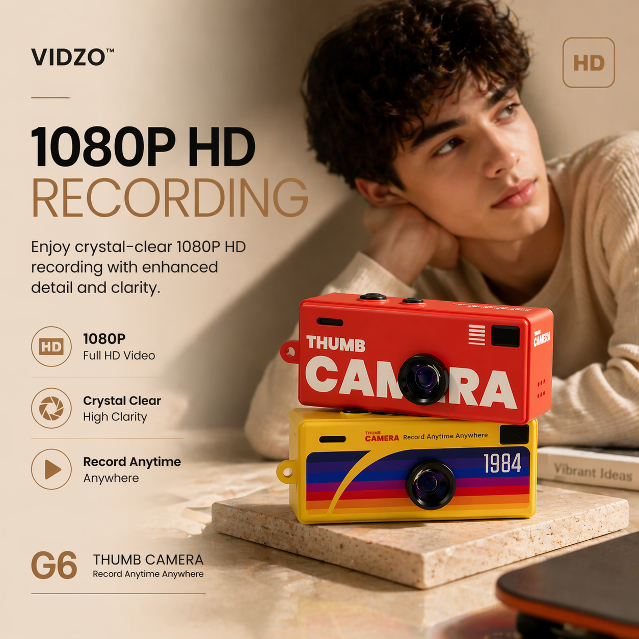 VIDZO™ G6 Thumb Camera Keychain