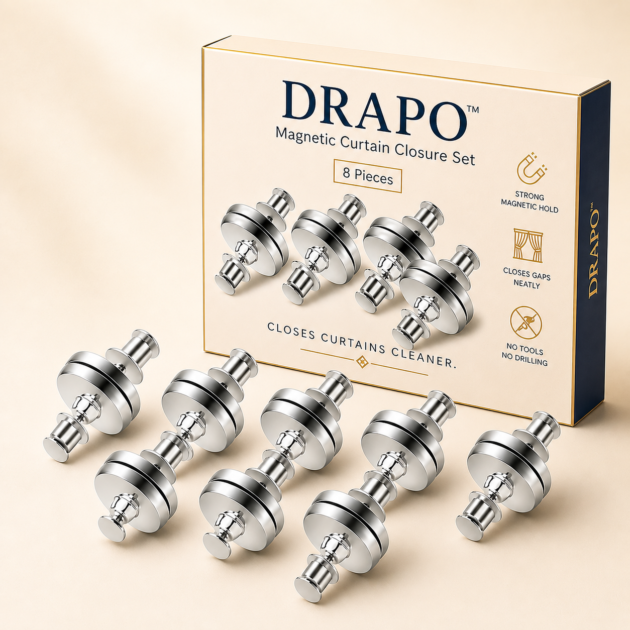 DRAPO™ | Magnetic Curtain Closure Set (8 Pieces)